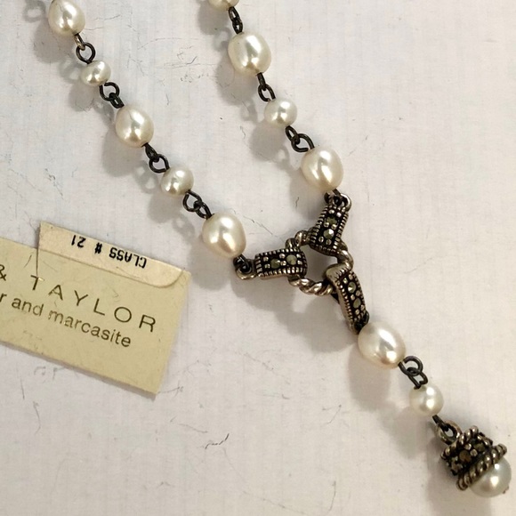 NEW! Sterling Silver & Marcasite Necklace - Picture 1 of 2